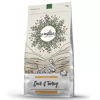 Craftia Harmona Adult Cat сухой корм для кошек, с уткой и индейкой - 4,5 кг повседневный холистик для взрослых с индейкой для всех пород мешок Импортный корм 1 уп. х 1 шт. х 4.5 кг