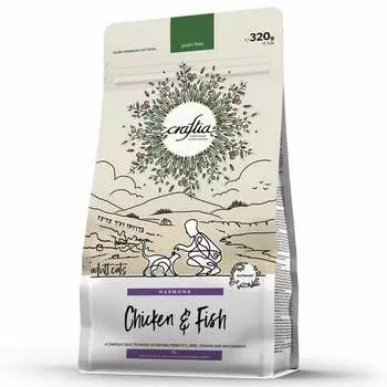 Craftia Harmona Adult Cat сухой корм для кошек, с курицей и рыбой - 320 г повседневный холистик для взрослых с рыбой для всех пород мешок Импортный корм 1 уп. х 1 шт. х 0.32 кг