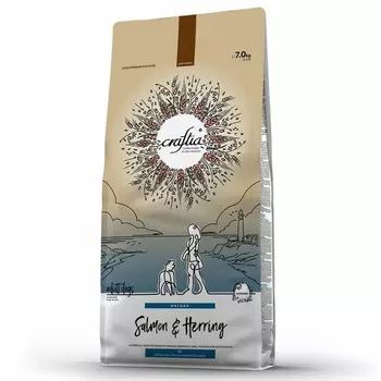 Craftia Natura Adult Dog Medium Large Breed сухой корм для собак средних и крупных пород, с лососем и сельдью - 7 кг повседневный холистик для взрослых с сельдью породы крупного размера мешок Сербия 1 уп. х 1 шт. х 7 кг