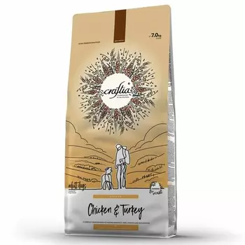 Craftia Natura Adult Dog Medium Large Breed сухой корм для собак средних и крупных пород, с курицей и индейкой - 7 кг повседневный холистик для щенков с индейкой породы крупного размера мешок Импортный корм 1 уп. х 1 шт. х 7 кг