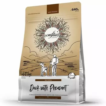 Craftia Natura Adult Dog Medium Large Breed сухой корм для собак средних и крупных пород, с уткой и фазаном - 640 г повседневный холистик для взрослых с фазаном породы крупного размера мешок Импортный корм 1 уп. х 1 шт. х 0.64 кг