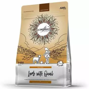 Craftia Natura Puppy Medium Large Breed сухой корм для щенков средних и крупных пород, с ягненком и перепелкой - 640 г повседневный холистик для щенков с ягненком породы крупного размера мешок Импортный корм 1 уп. х 1 шт. х 0.64 кг