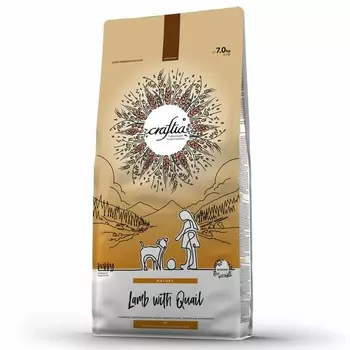 Craftia Natura Puppy Medium Large Breed сухой корм для щенков средних и крупных пород, с ягненком и перепелкой - 7 кг повседневный холистик для щенков с ягненком породы крупного размера мешок Импортный корм 1 уп. х 1 шт. х 7 кг