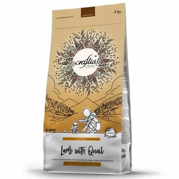 Craftia Natura Puppy Small Breed сухой корм для щенков миниатюрных и мелких пород, с ягненком и перепелкой - 2 кг повседневный холистик для щенков с ягненком породы мелкого размера мешок Импортный корм 1 уп. х 1 шт. х 2 кг