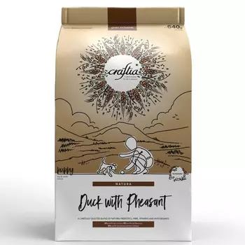Craftia сухой корм для щенков миниатюрных и мелких пород, c уткой и фазаном - 640 г повседневный для щенков с фазаном миниатюрные породы мешок Импортный корм 1 уп. х 1 шт. х 0.64 кг