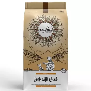 Craftia сухой корм для собак миниатюрных и мелких пород, с ягненком и перепелкой повседневный для взрослых с ягненком миниатюрные породы мешок Импортный корм 1 уп. х 1 шт. х 7 кг