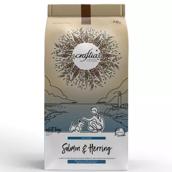 Craftia сухой корм для собак миниатюрных и мелких пород, с лососем и сельдью повседневный для взрослых с сельдью миниатюрные породы мешок Импортный корм 1 уп. х 1 шт. х 7 кг