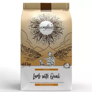Craftia сухой корм для собак миниатюрных и мелких пород, с ягненком и перепелкой - 640 г повседневный для взрослых с ягненком миниатюрные породы мешок Импортный корм 1 уп. х 1 шт. х 0.64 кг