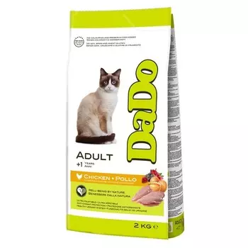 Dado Cat Adult Chicken корм для кошек, с курицей - 2 кг супер премиум для взрослых с курицей мешок Италия 1 уп. х 1 шт. х 2 кг