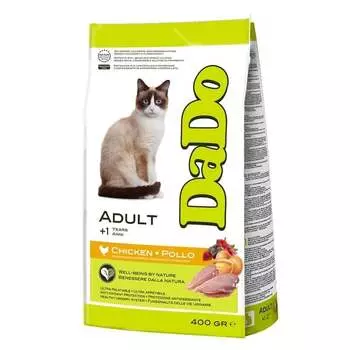 Dado Cat Adult Chicken сухой корм для кошек, с курицей - 400 г супер премиум для взрослых с курицей мешок Италия 1 уп. х 1 шт. х 0.4 кг