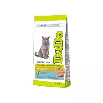 Dado Cat Grain-Free Sterilised Chicken корм для стерилизованных кошек, беззерновой, с курицей - 2 кг супер премиум беззерновые для взрослых с курицей мешок Италия 1 уп. х 1 шт. х 2 кг