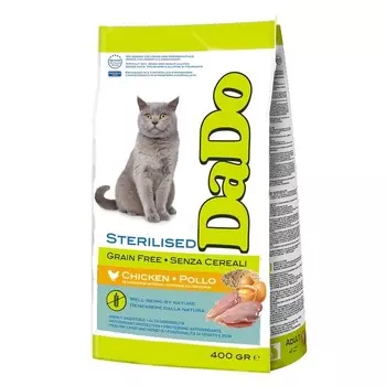 Dado Cat Grain-Free Sterilised Chicken корм для стерилизованных кошек, беззерновой, с курицей - 400 г супер премиум беззерновые для взрослых с курицей мешок Италия 1 уп. х 1 шт. х 0.4 кг