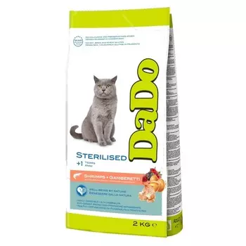 Dado Cat Sterilised Shrimps корм для стерилизованных кошек, с креветками - 2 кг супер премиум для взрослых с креветками мешок Италия 1 уп. х 1 шт. х 2 кг