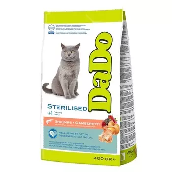 Dado Cat Sterilised Shrimps корм для стерилизованных кошек, с креветками - 400 г супер премиум для взрослых с креветками мешок Италия 1 уп. х 1 шт. х 0.4 кг