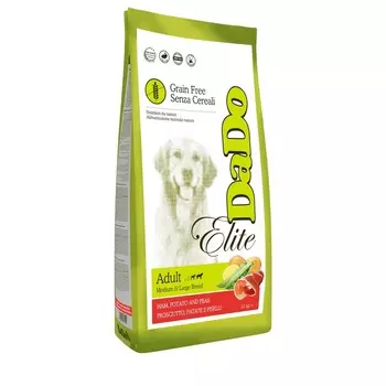Dado Dog Elite Adult Medium & Large Breed Ham Potato & Peas Grain Free беззерновой корм для собак средних и крупных пород, с ветчиной, картофелем и горохом супер премиум беззерновые для взрослых с ветчиной породы крупного размера мешок Италия 1 уп. х 1 шт. х 12 кг