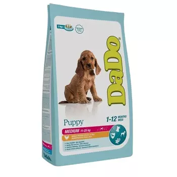 Dado Dog Puppy Medium Chicken & Rice монобелковый корм для щенков средних пород, с курицей и рисом - 3 кг для кормления супер премиум монобелковый для щенков с курицей породы среднего размера мешок Италия 1 уп. х 1 шт. х 3 кг