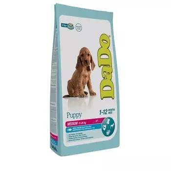 Dado Dog Puppy Medium Ocean Fish & Rice монобелковый корм для щенков средних пород, с рыбой и рисом для кормления супер премиум монобелковый для щенков с рыбой породы среднего размера мешок Италия 1 уп. х 1 шт. х 12 кг