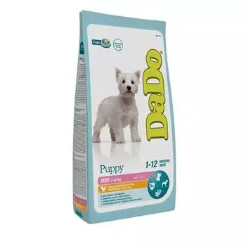 Dado Dog Puppy Mini Chicken & Rice монобелковый корм для щенков мелких пород, с курицей и рисом - 2 кг для кормления супер премиум монобелковый для щенков с курицей породы мелкого размера мешок Италия 1 уп. х 1 шт. х 2 кг