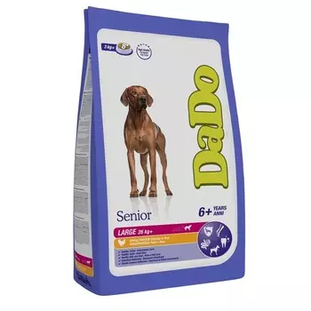 Dado Dog Senior Large Chicken & Rice монобелковый корм для пожилых собак крупных пород, с курицей и рисом - 3 кг супер премиум монобелковый для пожилых с курицей породы крупного размера мешок Италия 1 уп. х 1 шт. х 3 кг