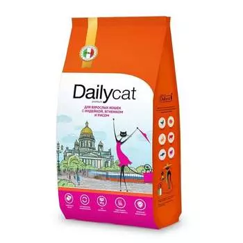 Dailycat Casual сухой корм для взрослых кошек с индейкой, ягненком и рисом - 1,5 кг повседневный премиум без курицы для взрослых с индейкой для всех пород мешок Российский корм 1 уп. х 1 шт. х 1.5 кг