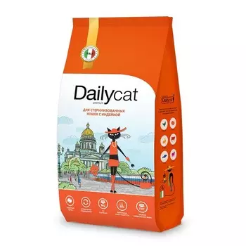 Dailycat Casual сухой корм для взрослых стерилизованных кошек с индейкой - 10 кг повседневный премиум без курицы для взрослых с индейкой для всех пород мешок Российский корм 1 уп. х 1 шт. х 10 кг