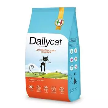 Dailycat Classic line сухой корм для взрослых кошек, с индейкой - 1,5 кг премиум для взрослых с индейкой для всех пород мешок Российский корм 1 уп. х 1 шт. х 1.5 кг