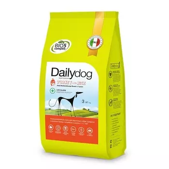 Dailydog Adult Medium Large Breed Low Calorie Turkey and Rice сухой корм для собак средних и крупных пород, низкокалорийный, с индейкой и рисом - 3 кг повседневный супер премиум без курицы для взрослых с индейкой породы крупного размера мешок Италия 1 уп. х 1 шт. х 3 кг