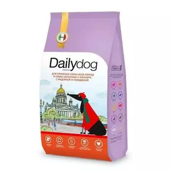 Dailydog Casual сухой корм для пожилых собак всех пород и собак склонных к полноте, с ИНДЕЙКОЙ и ГОВЯДИНОЙ - 12 кг повседневный премиум без курицы для пожилых с говядиной для всех пород мешок Российский корм 1 уп. х 1 шт. х 12 кг