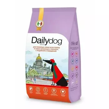 Dailydog Casual сухой корм для пожилых собак всех пород и собак склонных к полноте, с индейкой и говядиной - 20 кг повседневный премиум без курицы для пожилых с говядиной для всех пород мешок Россия 1 уп. х 1 шт. х 20 кг