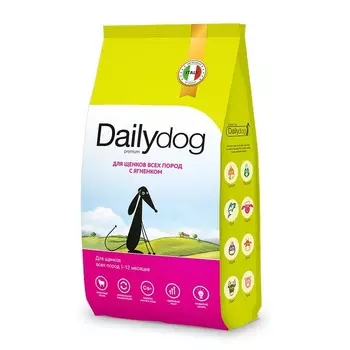 Dailydog Classic line сухой корм для щенков всех пород, с ЯГНЕНКОМ - 1,5 кг премиум для щенков с ягненком мешок Российский корм 1 уп. х 1 шт. х 1.5 кг