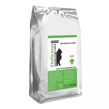 Delicana для кошек, с ягненком - 8 кг премиум для взрослых с ягненком мешок Россия 1 уп. х 1 шт. х 8 кг