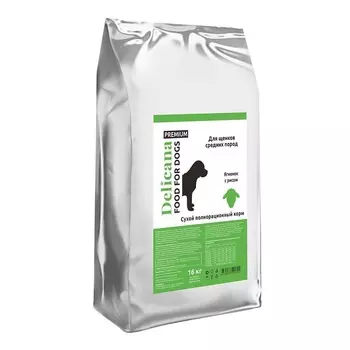 Delicana для щенков средних пород, с ягненком и рисом - 16 кг премиум для взрослых с ягненком мешок Россия 1 уп. х 1 шт. х 16 кг
