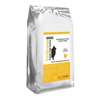 Delicana для собак мелких пород, с курицей и овощами - 8 кг премиум для взрослых с курицей мешок Россия 1 уп. х 1 шт. х 8 кг