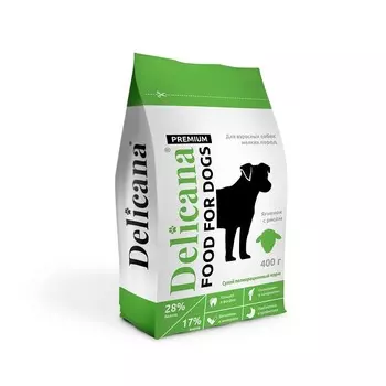 Delicana для собак мелких пород, с ягненком и рисом - 400 г премиум для взрослых с ягненком мешок Россия 1 уп. х 1 шт. х 0.4 кг