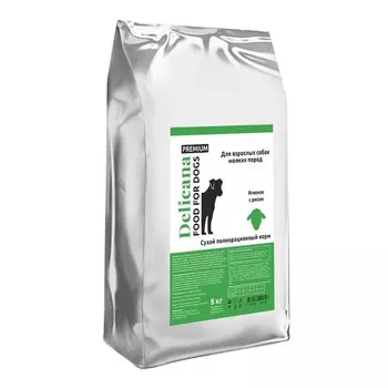 Delicana для собак мелких пород, с ягненком и рисом - 8 кг премиум для взрослых с ягненком мешок Россия 1 уп. х 1 шт. х 8 кг