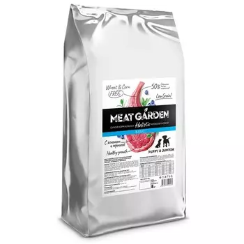 Delicana Meat Garden Basic для щенков и мелких пород собак, с ягненком и черникой - 8 кг премиум для щенков с ягненком мешок Россия 1 уп. х 1 шт. х 8 кг