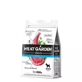 Delicana Meat Garden Basic для собак мелких пород, с ягненком и травами - 400 г премиум для взрослых с ягненком мешок Россия 1 уп. х 1 шт. х 0.4 кг
