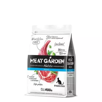 Delicana Meat Garden Basic для стерилизованных кошек, с телятиной и ягненком - 400 г премиум для взрослых с телятиной мешок Россия 1 уп. х 1 шт. х 0.4 кг