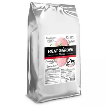 Delicana Meat Garden Prophylactic для собак всех пород с чувствительным пищеварением, с индейкой и рисом - 12 кг премиум для взрослых с индейкой мешок Россия 1 уп. х 1 шт. х 12 кг