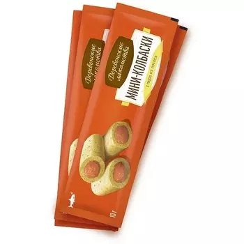Деревенские лакомства для кошек, мини-колбаски, с пюре из лосося - 10 г с лососем 1 уп. х 1 шт. х 0.04 кг