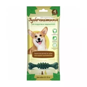 Деревенские лакомства Зубочистики Мятные лакомство для собак средних пород, с хлорофиллом - 4 шт, 70 г Китай 1 уп. х 1 шт. х 0.07 кг
