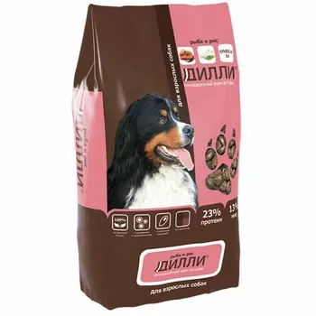 Дилли полнорационный сухой корм собак при проблемах с ЖКТ и аллергии, с рыбой и рисом повседневный эконом для взрослых с рыбой для всех пород мешок Россия 1 уп. х 1 шт. х 14 кг