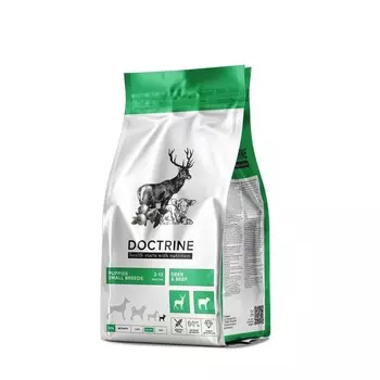 Doctrine сухой беззерновой корм для щенков мелких пород с телятиной и олениной - 800 г повседневный супер премиум для щенков с олениной породы мелкого размера мешок Россия 1 уп. х 1 шт. х 0.8 кг
