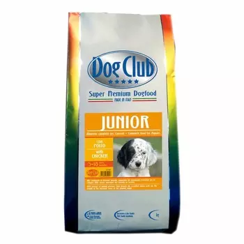 Dog Club Junior полнорационный сухой корм для щенков с 4 месяцев, с курицей - 2,5 кг повседневный супер премиум для щенков с курицей для всех пород мешок Италия 1 уп. х 1 шт. х 2.5 кг
