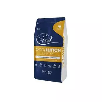 Dog Lunch сухой корм для взрослых собак с ИНДЕЙКОЙ - 2 кг с индейкой Российский корм 1 уп. х 1 шт. х 2.05 кг