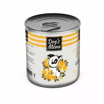 Dog`s Menu влажный корм для взрослых собак всех пород с курицей, шницель, в консервах - 750 г повседневный премиум для взрослых с курицей для всех пород консервы (в железной банке) Российский корм 1 уп. х 1 шт. х 0.75 кг