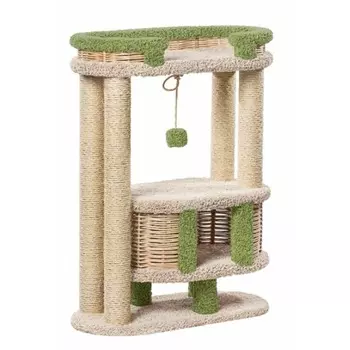 Домик Фидика Пушок для кошек, цвет молочный с зеленым Россия 1 уп. х 1 шт. х 23 кг