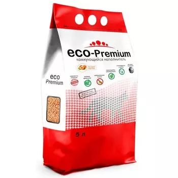 ECO Premium Персик наполнитель для кошек любого возраста древесный комкующийся - 5 л мешок Россия 1 уп. х 1 шт. х 1.9 кг