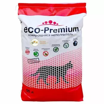 ECO Premium Ромашка наполнитель для кошек любого возраста древесный комкующийся мешок Россия 1 уп. х 1 шт. х 20 кг