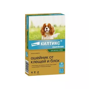 Elanco Килтикс ошейник малый для собак мелких пород - 35 см от блох породы мелкого размера Германия 1 уп. х 1 шт. х 0.156 кг